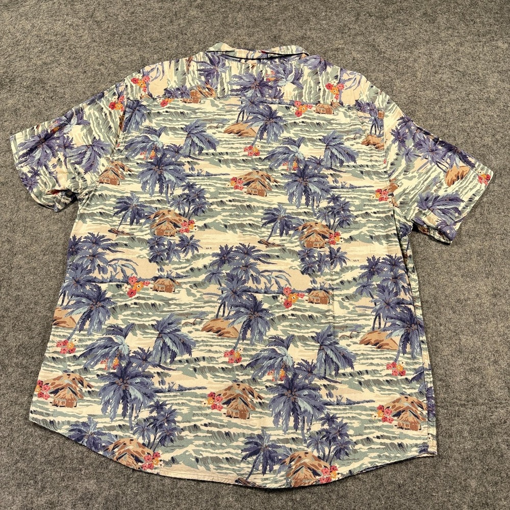 Faherty Shirt Mens 2XL Multicolor Hawaiian Palm Camp‎ Short Sleeve Button Up - Picture 7 of 8